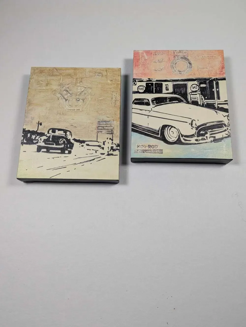 Vintage Style Hot Rod Performance and Custom Car Decorative Canvas Wall Art Set